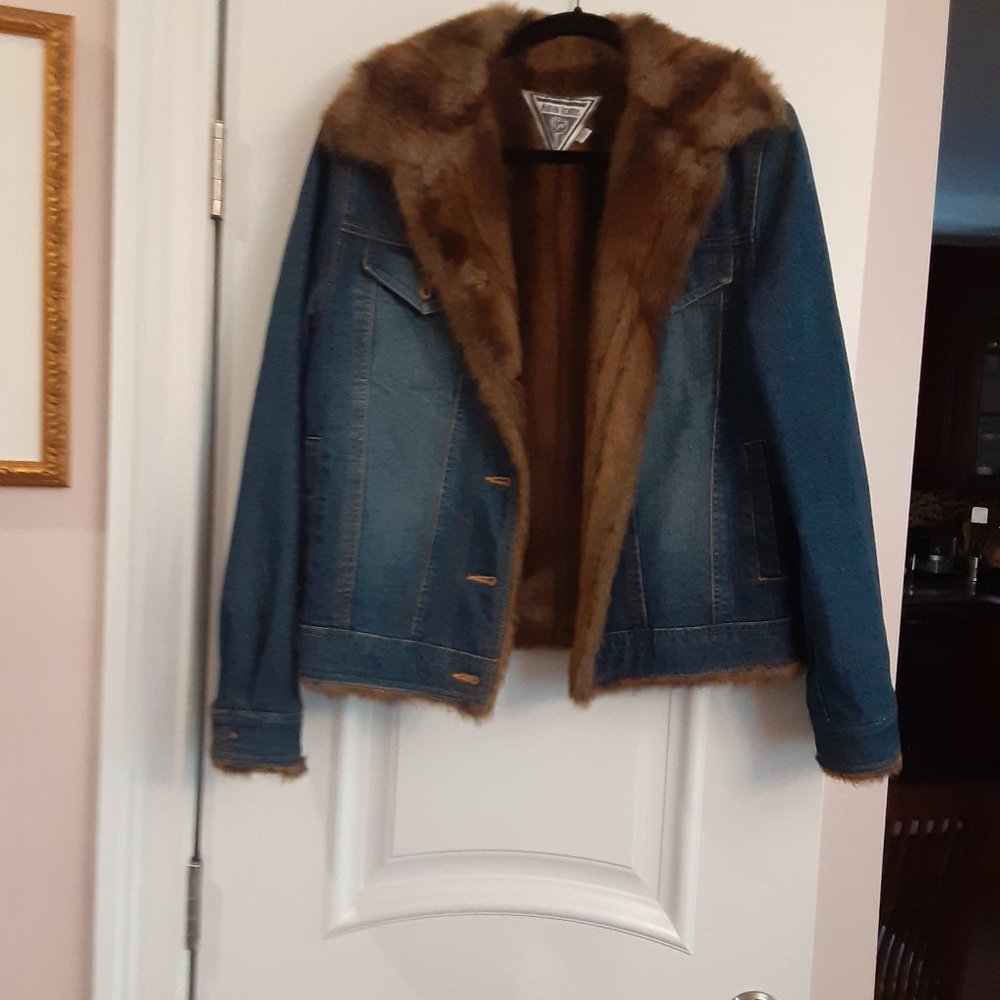 Marvin Richards denim jacket with mink lining
